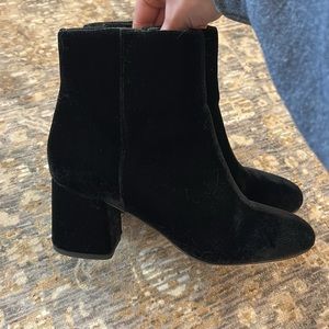 Franco Sarto black velvet bootie. Size 6